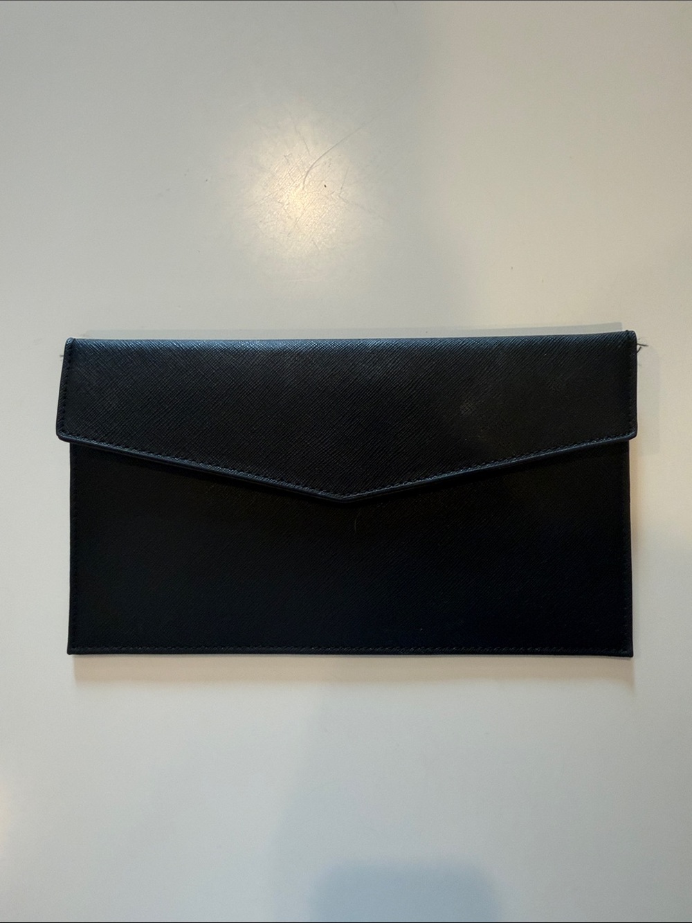 Black Envelope Leather Document Sleeve - Men
